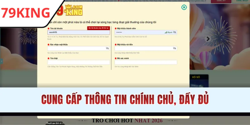 Cung cấp dữ liệu đăng ký 79KING đầy đủ